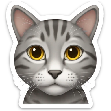 Grey tabby cat female sticker