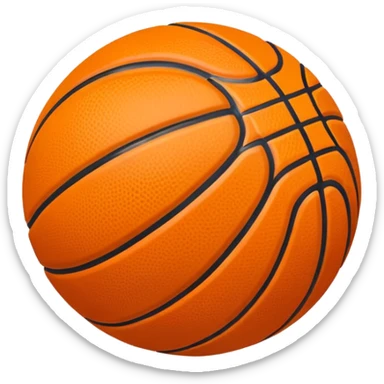 basketball ball object icon, glossy texture, clean seams, 3D cartoon, mobile game icon style, centered, soft shadow, clean background, no text, no watermark sticker