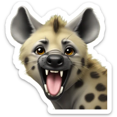 Hyena lick with mouth closed sticker