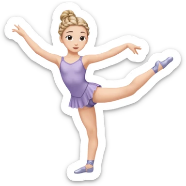 A young dancer with braided hair, practicing a gentle arabesque. sticker