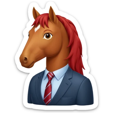 red horse who is a smart bank clerk sticker