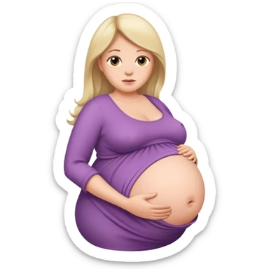 heavily pregnant woman with extremely abnormally huge overdue belly sticker