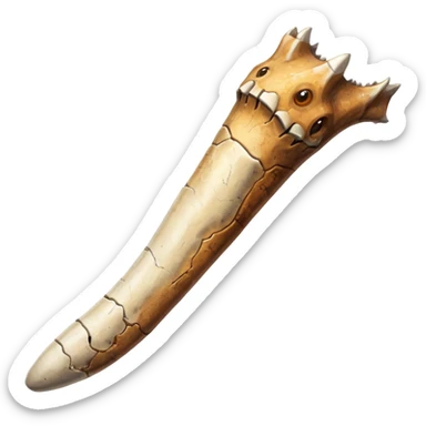 a dinosaur leg bone with eyes sticker
