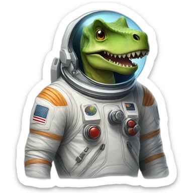 dinosaur astronaut sticker
