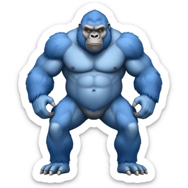 Un gorille bleu du jeu gorilla tag  sticker