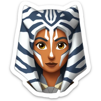 Horned Ahsoka Tano (Portrait, front facing, Apple iOS 17 style) sticker