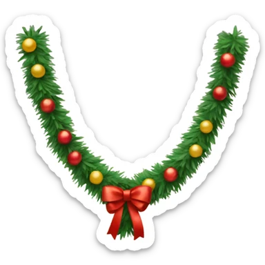 New Year's garland for a tree sticker