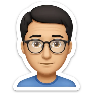 Emoli hombre con lentes poco cabello negro y nariz grande sticker