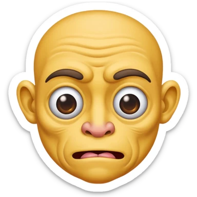 an very very very ugly human, male, with many ugly characteristics sticker