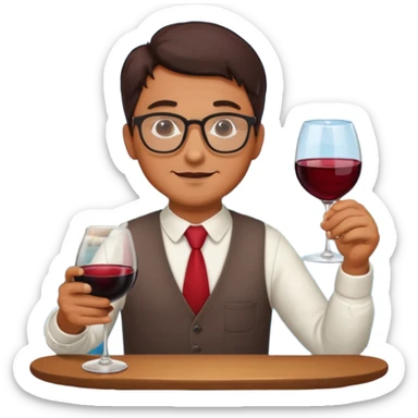 A male Italian accountant who loves red wine fishing movies wears glasses sticker