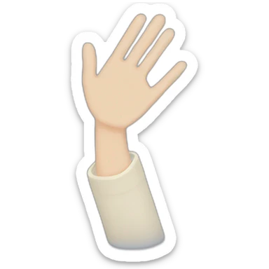 open palm salute to the sky with the palm facing down from a white man full body sticker