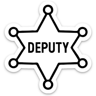 silver star badge sheriff's deputy rank emblem western law enforcement detailed sticker