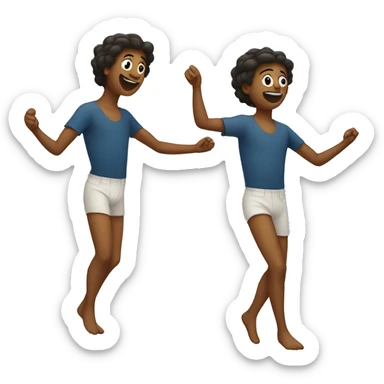 Make a human with two sides. One side is dancing and the other is standong still sticker
