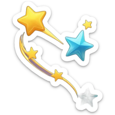 A star and a shooting star to symbolize brilliant and swift gameplay. sticker