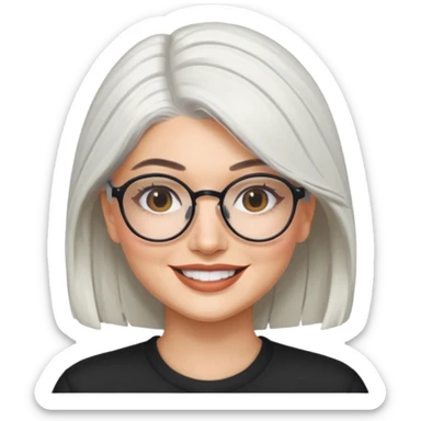 kylie jenner with white hair and glasses sticker