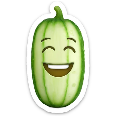 A Smiley face sit cucumber sticker