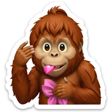 orangutang blowing kiss sticker