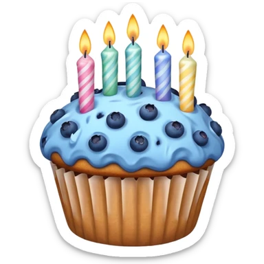 Blueberry Muffin celebrating birthday. Make sure it actually looks like a muffin with candles  sticker
