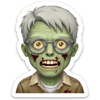 Zombie with glasses sticker