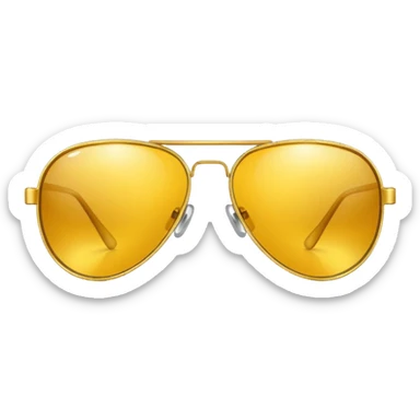 golden-yellow aviator Glasses sticker