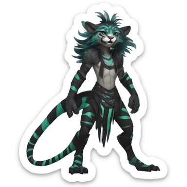 Cool Modern Edgy Vernid species with edgy stripe markings by LiLaiRa full body sticker
