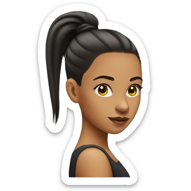 girl with slicked back ponytail sticker