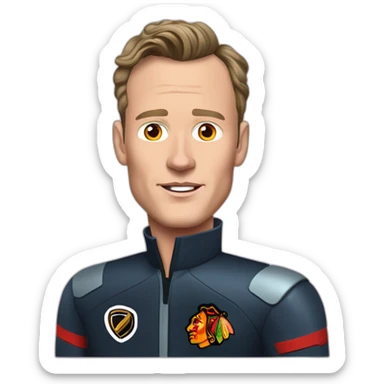 Fancy disco futuristic Jonathan Toews in spaceship sticker