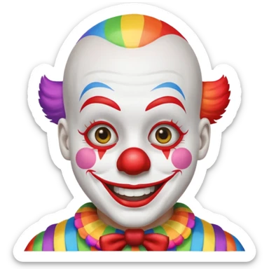 Clown with rainbow buzzcut sticker