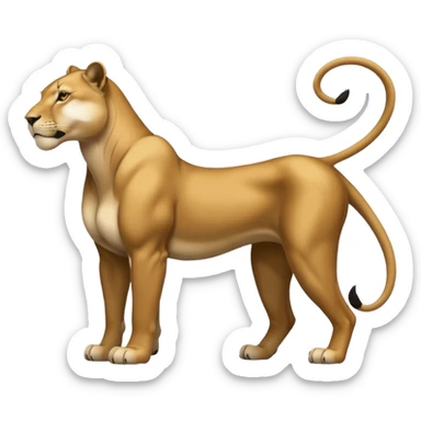 a lioness's silhouette with four legs sticker