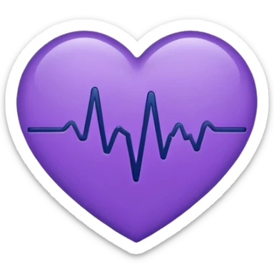 heart pules tech with the pules symbol in the middle, make the hart dark purple. navy blue outline, button sticker