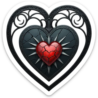 goth heart with a dark tarot card sticker