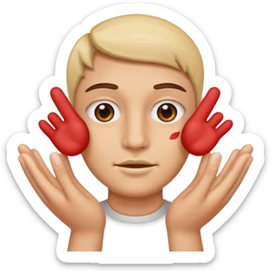Tête qui a 2 mains l’une qui tient un 6 l’autre un 7 sticker