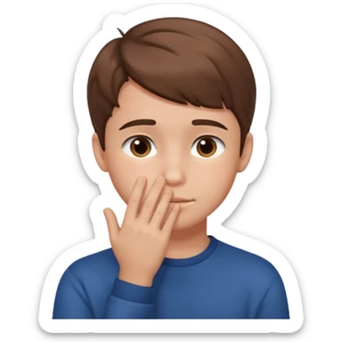 Create a shyness imoji Boys imoji Boys imoji hand in face hand in full face create a shame boys imoji  sticker