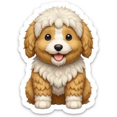 Can you make me an emoji of a white mini golden-doodle  sticker