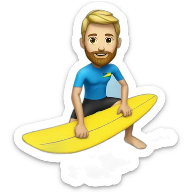surfer with a beard from ukraine on a wave! sticker
