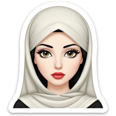 arabian, pretty lips, clothes, pale skin,  dark bl, pretty bratz baddie, black eyeliner sticker