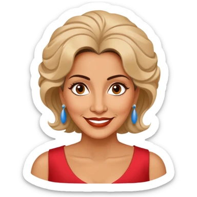 Famous Puerto Rican actress Marian Pabón with her distinctive hairstyle, warm smile, expressive eyes, middle-aged woman sticker