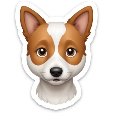 a fully white jack russell the size of a kelpie with light brown ears and a light brown patch on one eye sticker