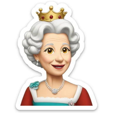Queen Elizabeth with beer sticker