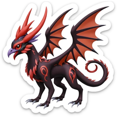 Meloetta-Yveltal-Darkrai-Noivern-Pokémon-Fakémon-creature sticker