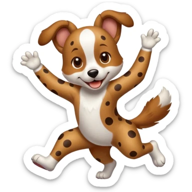 dancing dog with spots sticker