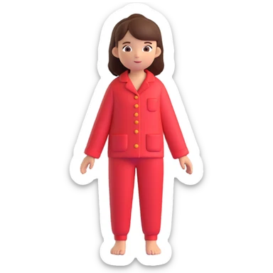 A blogger girl in red pajamas sticker