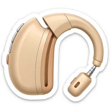 Telinga aid, hearing aid color beinge tapi earmold color white  sticker