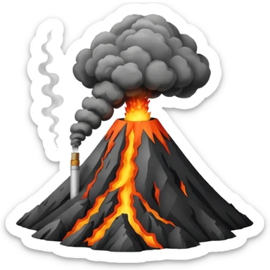 Volcano smoking before eruption no lava sticker