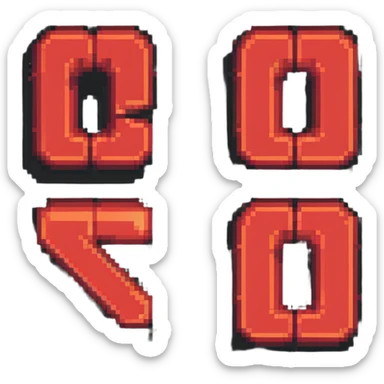 pixel art style text 'ZETRIX' in all caps, red color, blocky retro font sticker