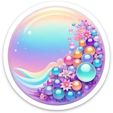 Epic divine legendary celestial flowery complex detailed iridescent gradients marbles aesthetic-scenery-Decorations sticker