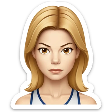 Michelle Monaghan running, female actress with honey blonde hair sticker