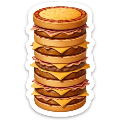 A savory food tower built from stacked meats sticker