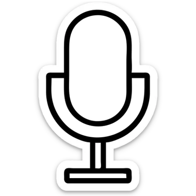 microphone icon, black outlined style, no fill, simple and clear sticker