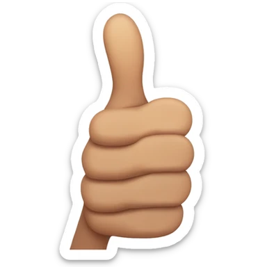 thumbs up with very long thumb with a mixed skin tone sticker